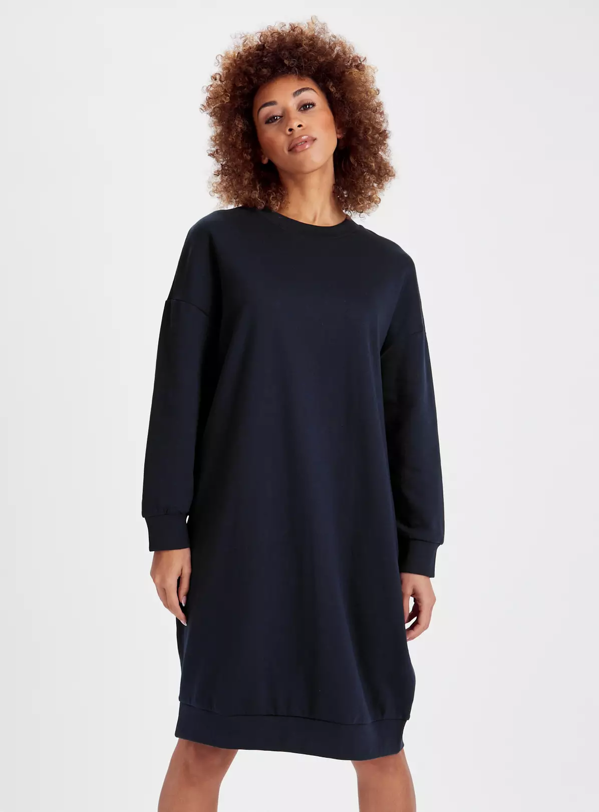 Navy Midi Sweatshirt Dress XL